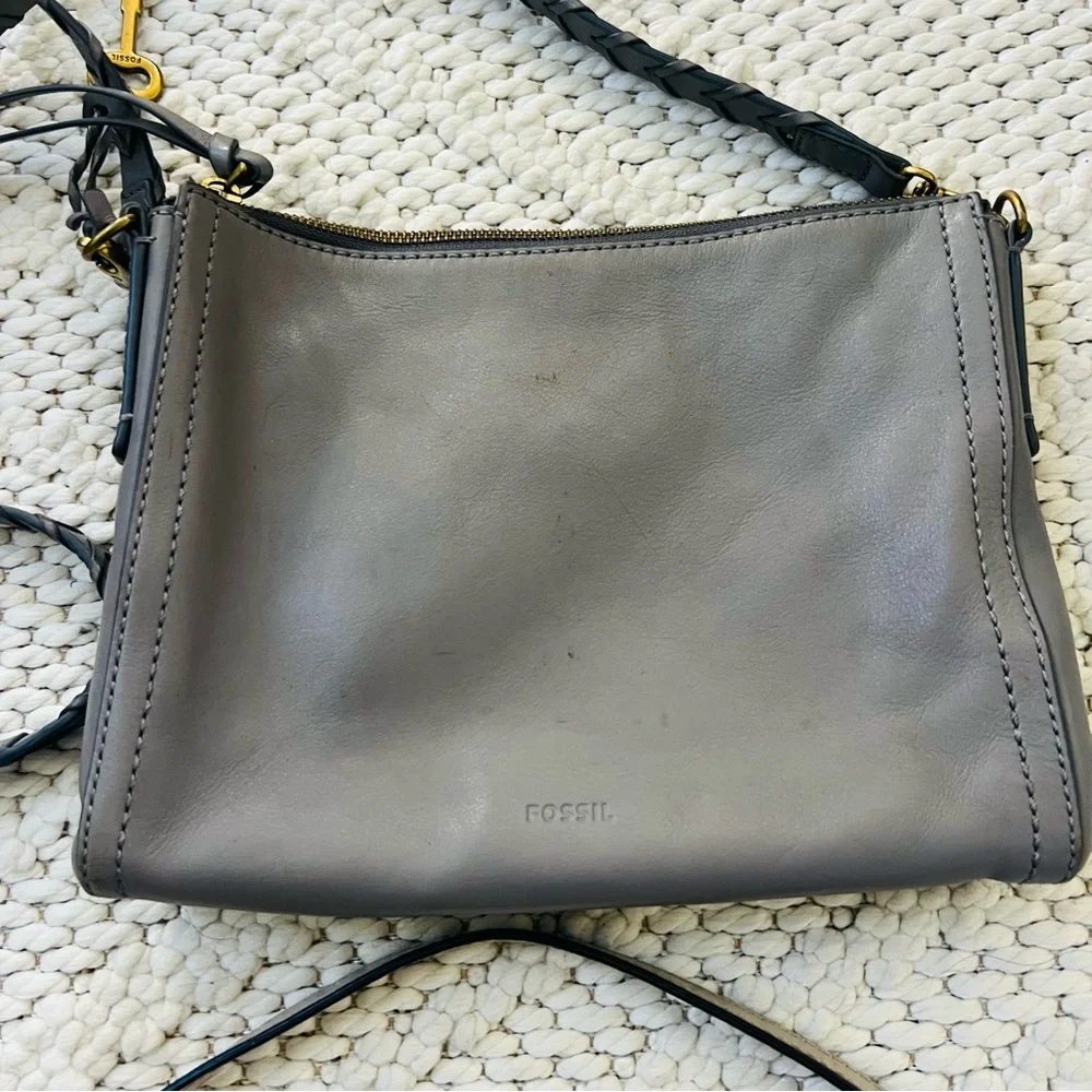 KATE SPADE Light Pink & FOSSIL Gray Crossbody Bags Leather Purses Lot of 2